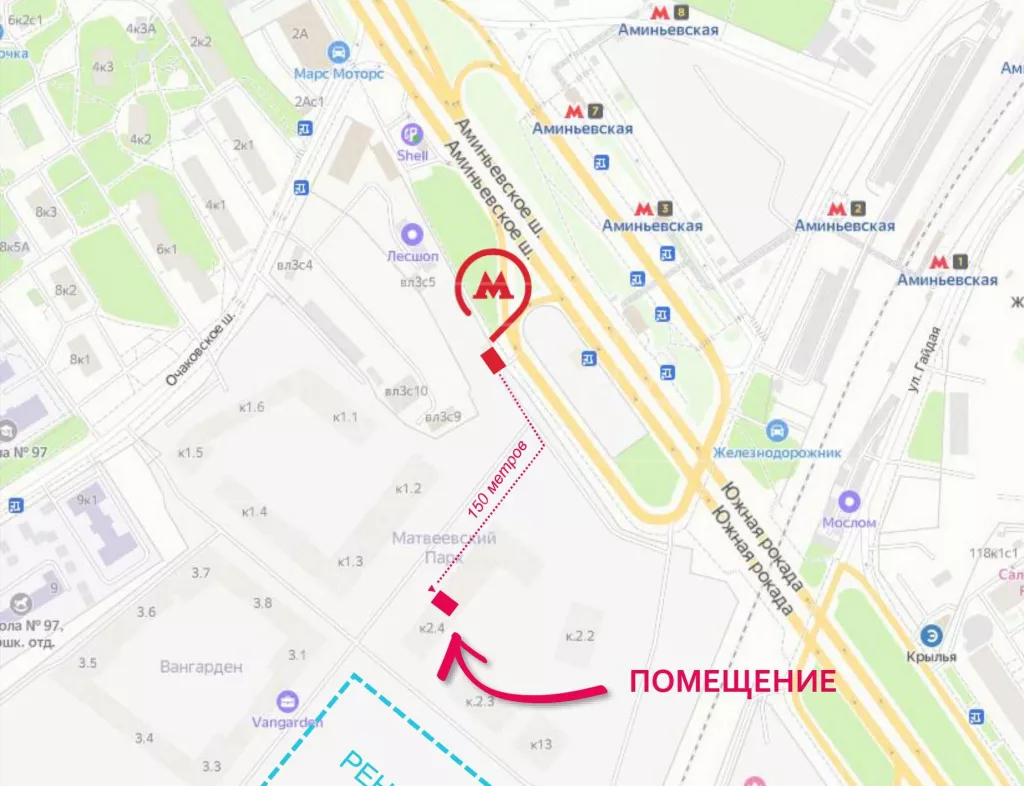 арендный бизнес г. Москва, Очаковское ш., вл. 3 в ЗАО, метро  г. Москва, Очаковское ш., вл. 3