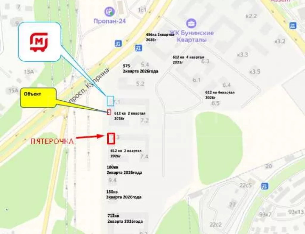 г. Москва, поселение Сосенское, жилой комплекс Бунинские Кварталы, к7.1