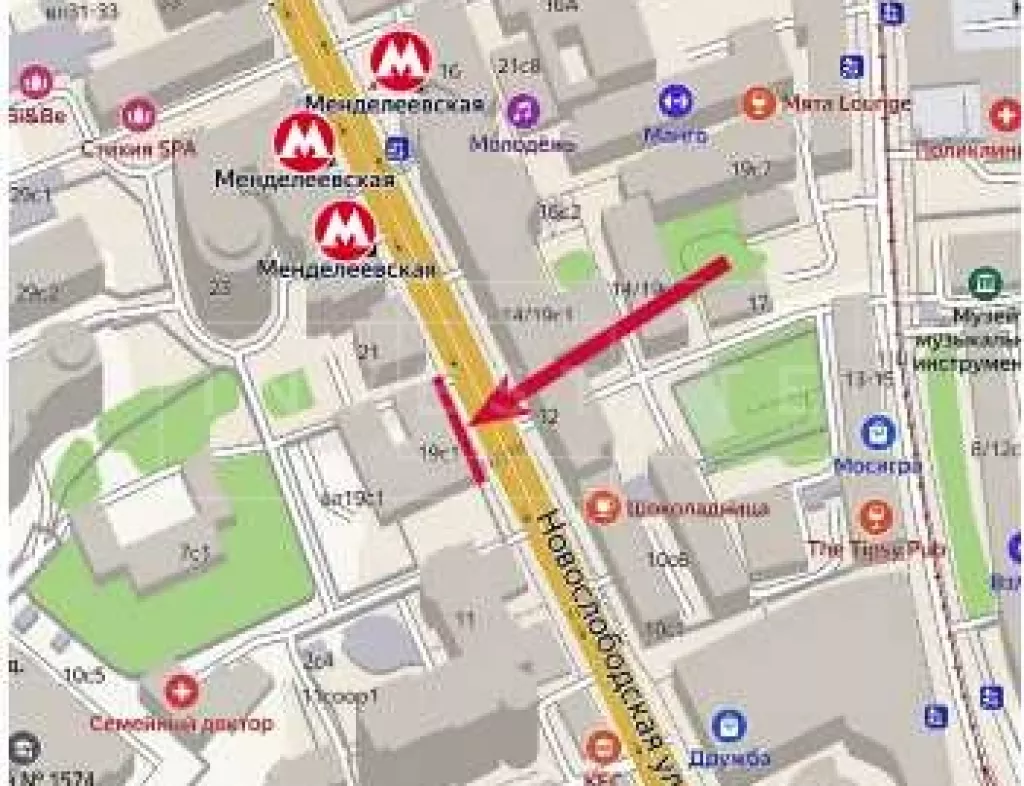 арендный бизнес г. Москва, Новослободская ул., 19 в ЦАО, метро  г. Москва, Новослободская ул., 19