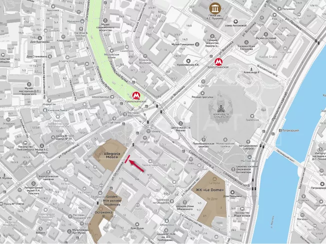 арендный бизнес Остоженка ул., 5 в ЦАО, метро Кропоткинская Остоженка ул., 5